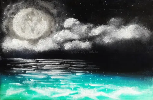 Paisaje de lago nocturno